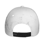 White Grunge Marble Print Baseball Cap