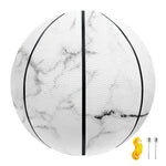 White Grunge Marble Print Basketball