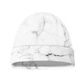 White Grunge Marble Print Beanie