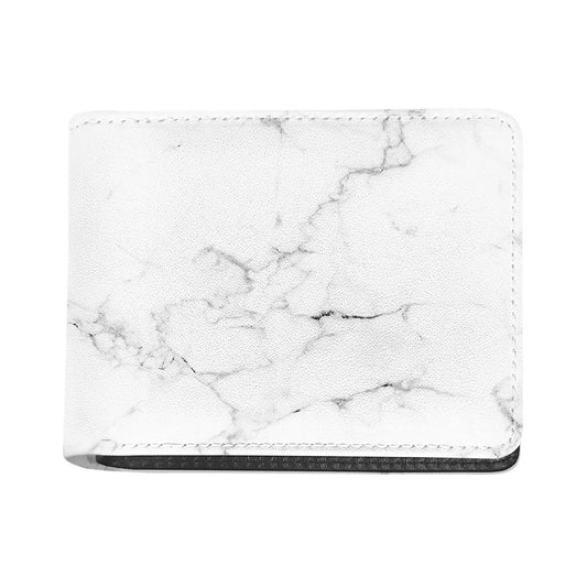 White Grunge Marble Print Bifold Wallet