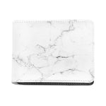 White Grunge Marble Print Bifold Wallet