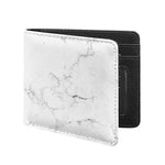 White Grunge Marble Print Bifold Wallet