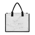 White Grunge Marble Print Canvas Tote Bag