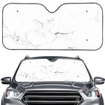 White Grunge Marble Print Car Windshield Sun Shade