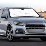 White Grunge Marble Print Car Windshield Sun Shade