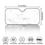 White Grunge Marble Print Car Windshield Sun Shade