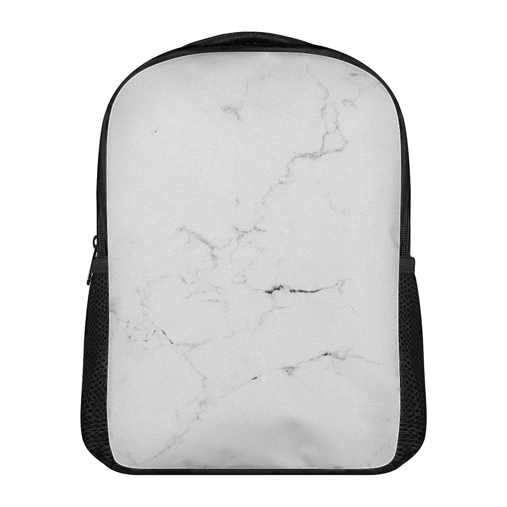 White Grunge Marble Print Casual Backpack