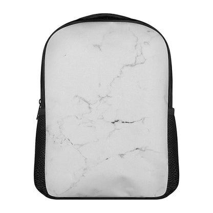 White Grunge Marble Print Casual Backpack