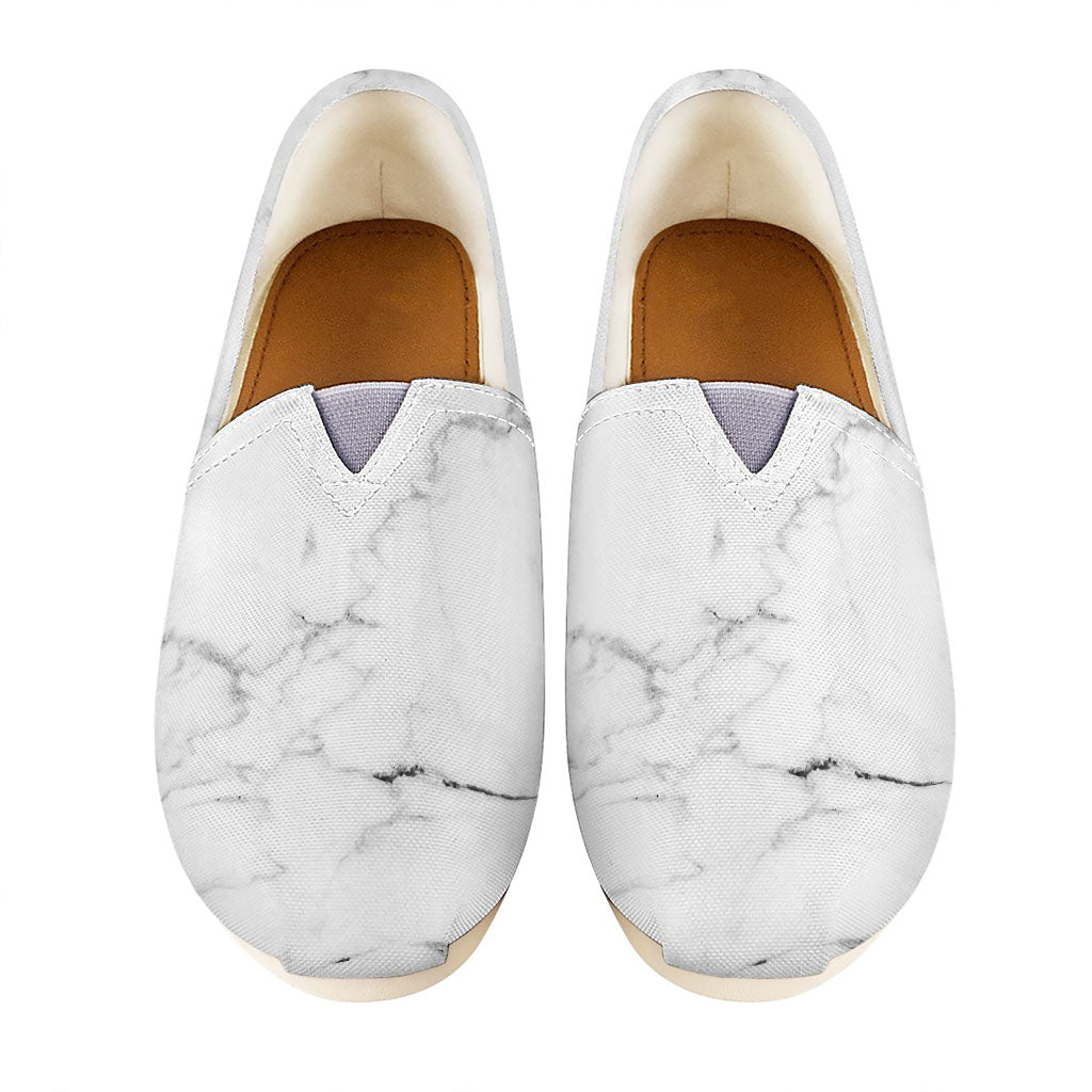 White Grunge Marble Print Casual Shoes