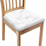White Grunge Marble Print Chair Cushion Cover