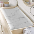 White Grunge Marble Print Changing Pad Cover