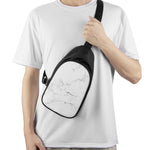 White Grunge Marble Print Chest Bag
