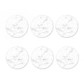White Grunge Marble Print Coaster Set