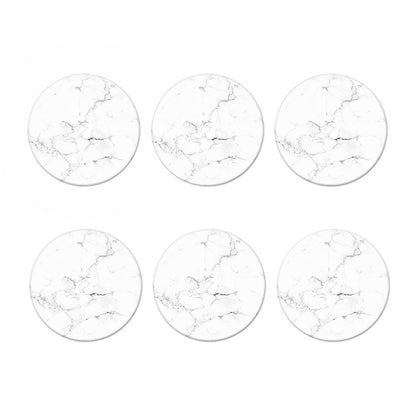 White Grunge Marble Print Coaster Set