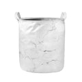 White Grunge Marble Print Collapsible Laundry Basket