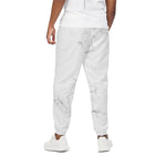 White Grunge Marble Print Cotton Pants