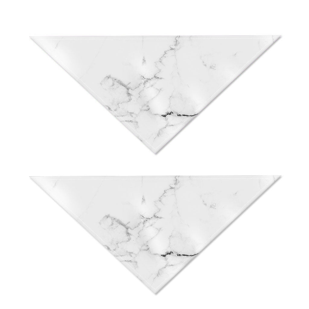 White Grunge Marble Print Dog Bandana