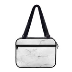White Grunge Marble Print Double Strap Bible Bag