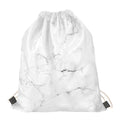 White Grunge Marble Print Drawstring Bag