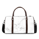 White Grunge Marble Print Duffle Bag