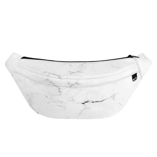 White Grunge Marble Print Fanny Pack
