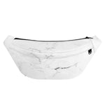 White Grunge Marble Print Fanny Pack