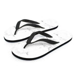 White Grunge Marble Print Flip Flops