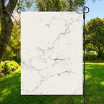 White Grunge Marble Print Garden Flag