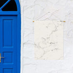 White Grunge Marble Print Garden Flag