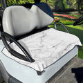 White Grunge Marble Print Golf Cart Seat Cover