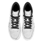 White Grunge Marble Print High Top Leather Sneakers