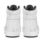 White Grunge Marble Print High Top Leather Sneakers