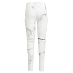 White Grunge Marble Print High-Waisted Pocket Leggings