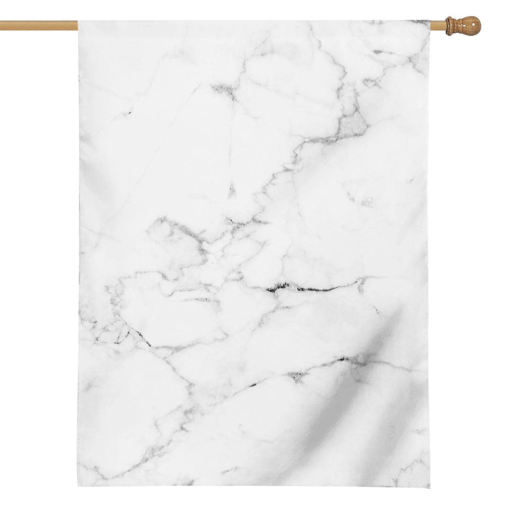White Grunge Marble Print House Flag