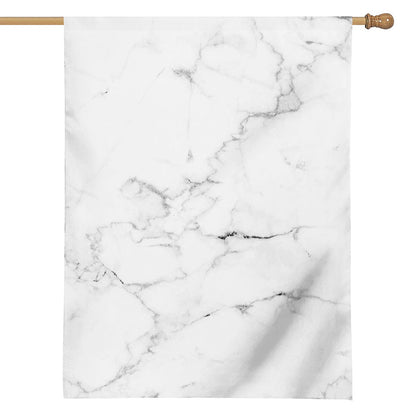 White Grunge Marble Print House Flag