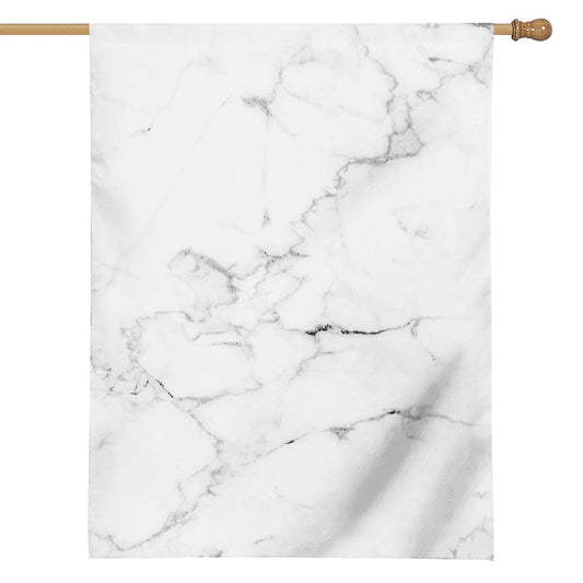 White Grunge Marble Print House Flag