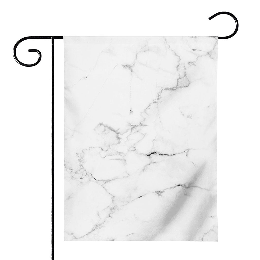 White Grunge Marble Print House Flag