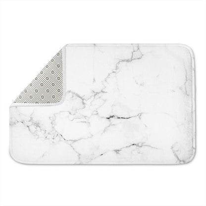White Grunge Marble Print Indoor Door Mat