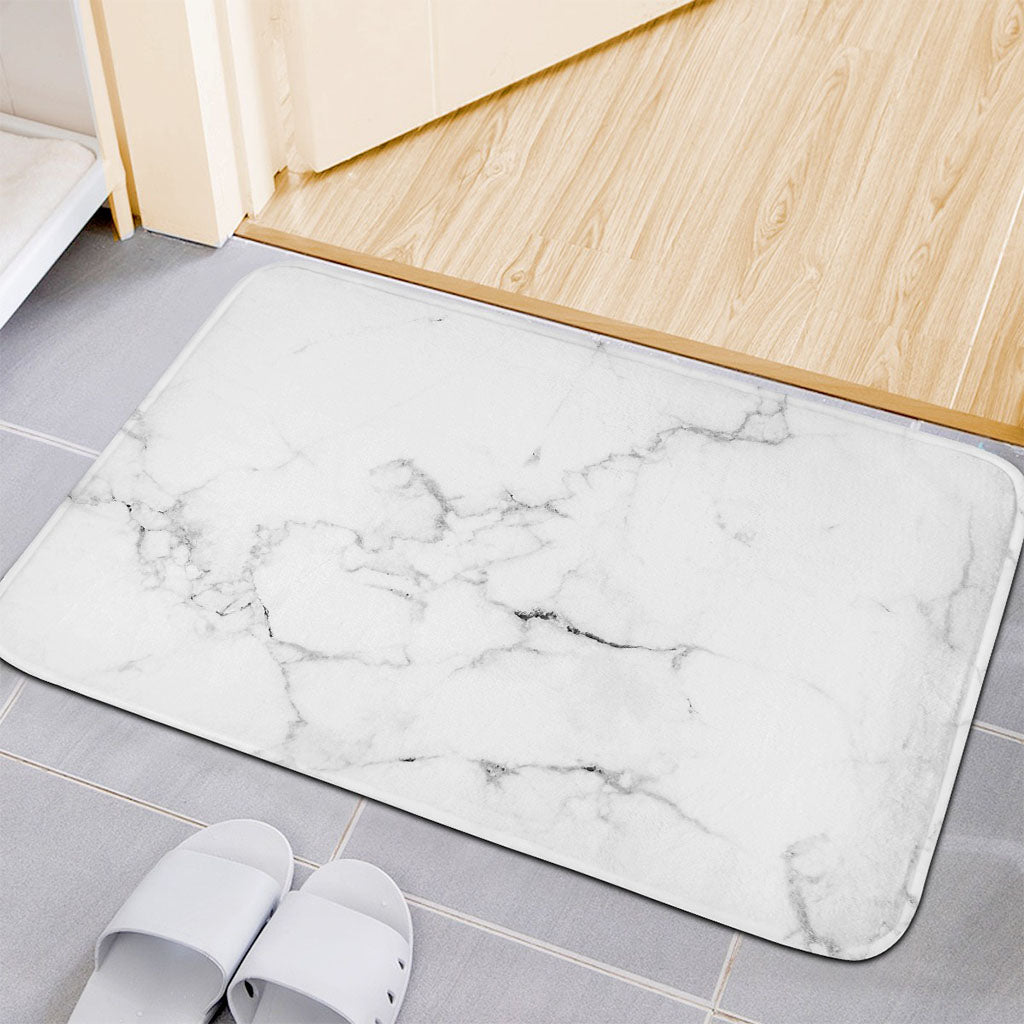 White Grunge Marble Print Indoor Door Mat