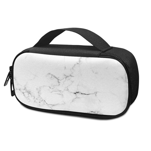 White Grunge Marble Print Insulin Cooler Travel Case