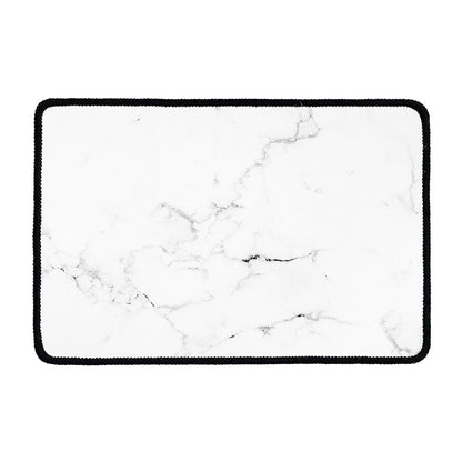 White Grunge Marble Print Kitchen Mat