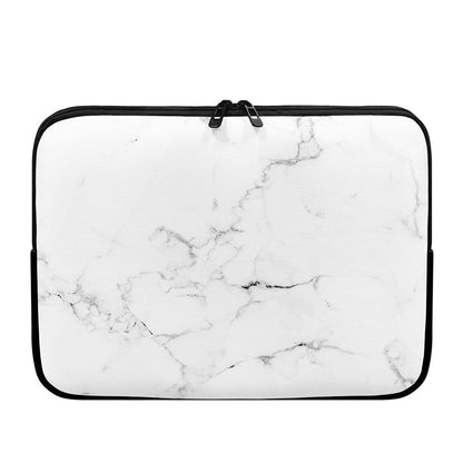 White Grunge Marble Print Laptop Sleeve