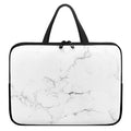 White Grunge Marble Print Laptop Sleeve With Handle