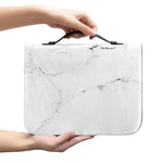 White Grunge Marble Print Leather Bible Cover