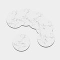 White Grunge Marble Print Leather Coaster Set