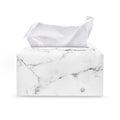 White Grunge Marble Print Leather Tissue Box Cover