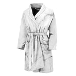 White Grunge Marble Print Men's Bathrobe