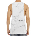 White Grunge Marble Print Men's Muscle Tank Top