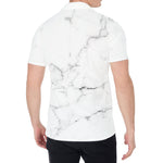 White Grunge Marble Print Men's Shirt