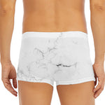 White Grunge Marble Print Men's Short Boxer Briefs